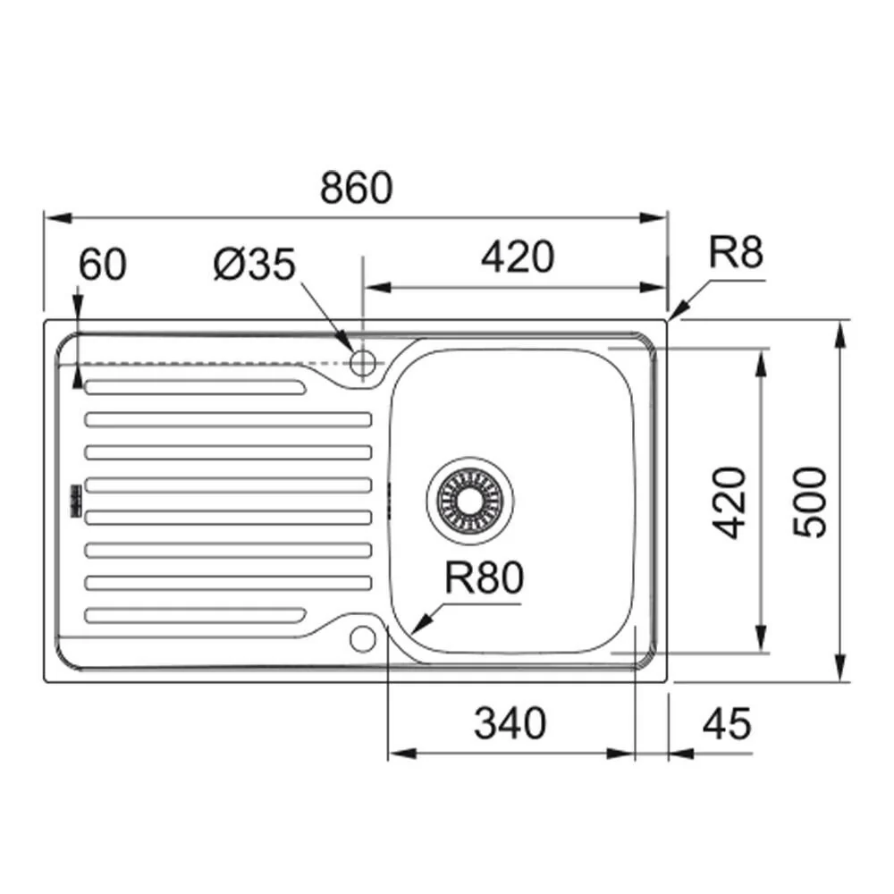 ANTEA REV STAINLESS STEEL POLISHED SINK - Image 2