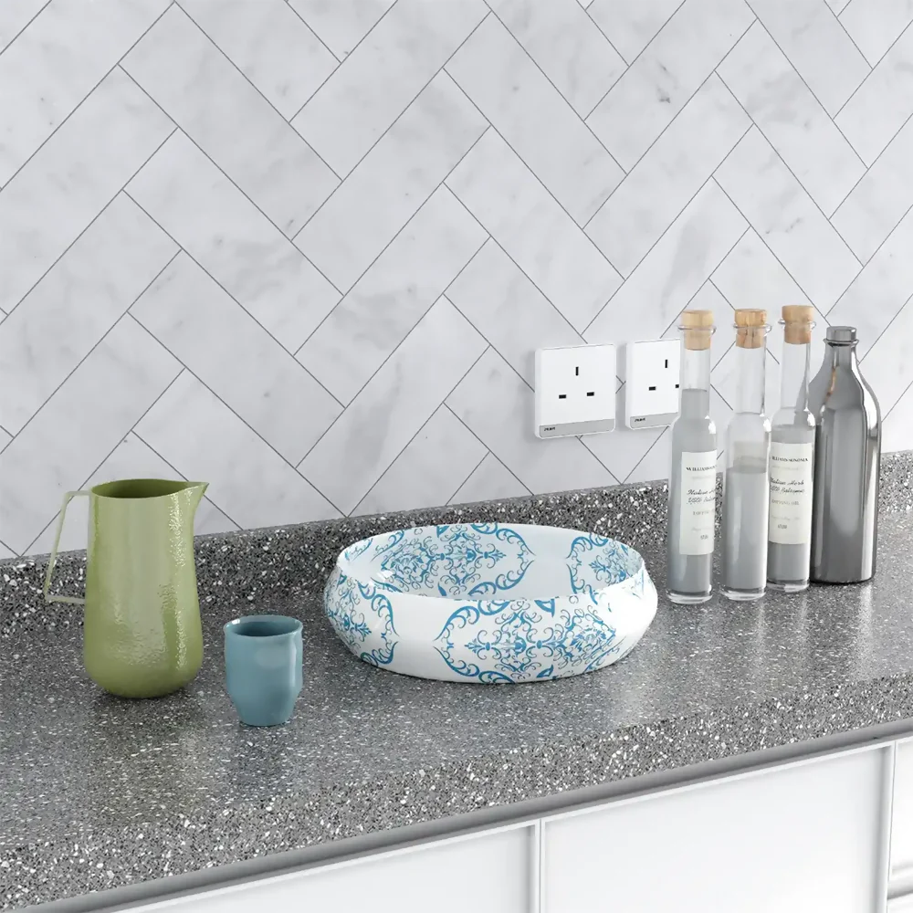 CARRARA WHITE HERRINGBONE MARBLE TILES - Image 3
