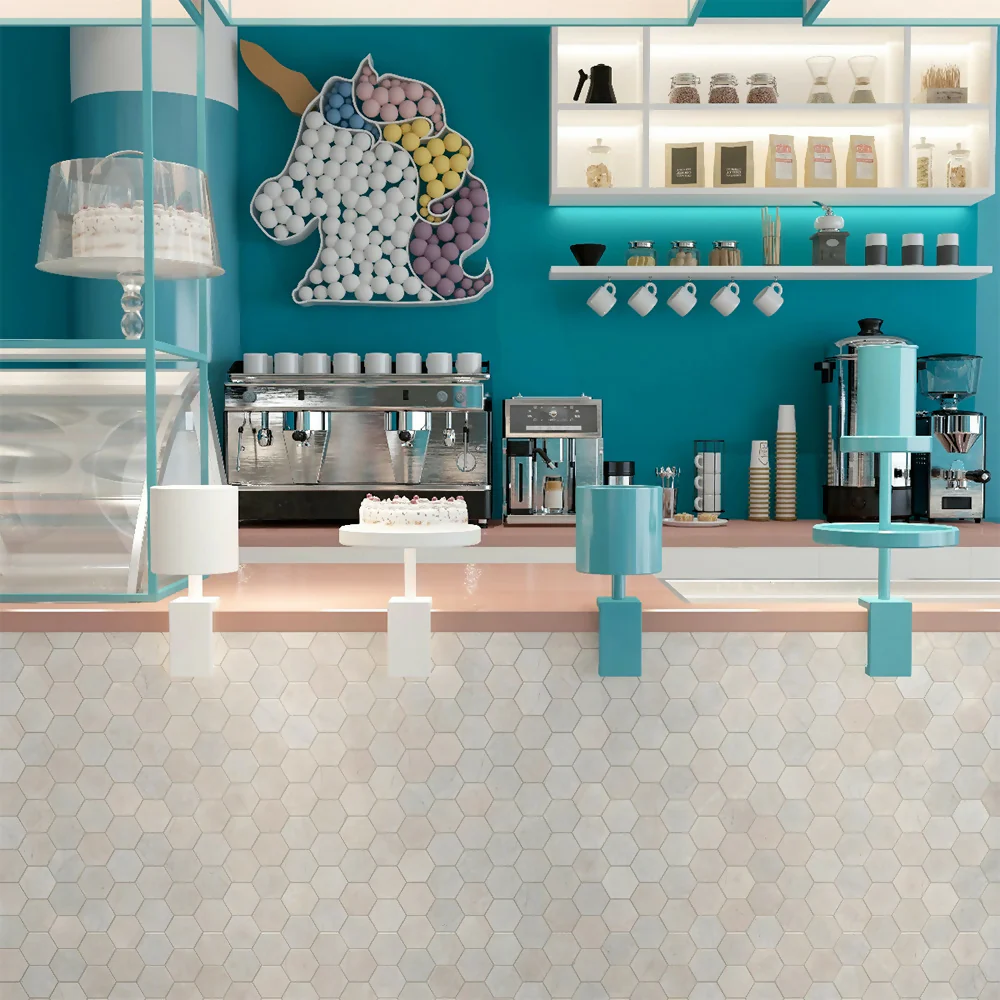 CREMA MARFIL MOSAIC HEXAGON TILES