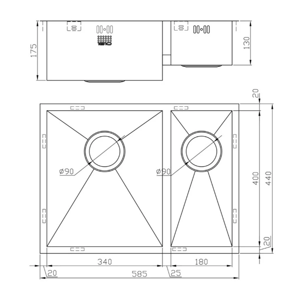 ZENDUO 340/180U BBL SINK - Image 4