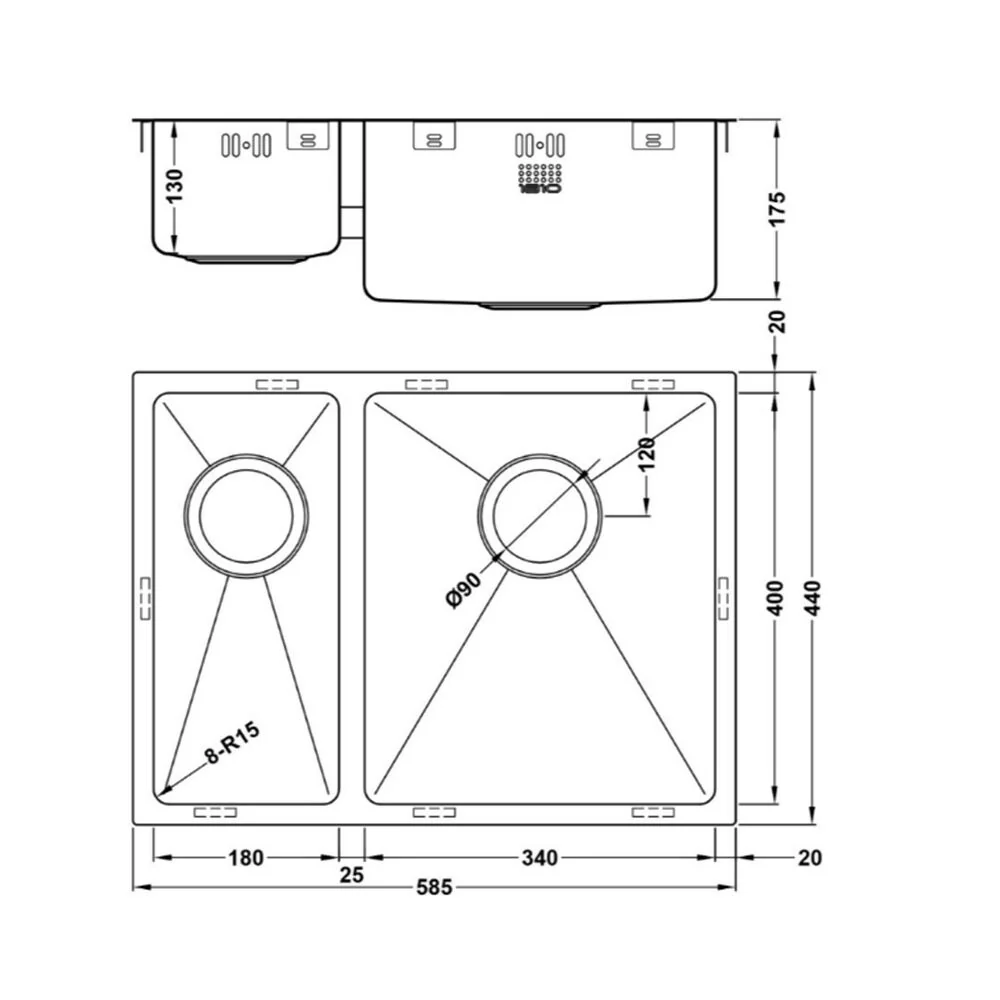ZENDUO15 180/340U BBR SINK - Image 4